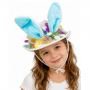 Easter Bunny Floral Top Hat - White & Blue