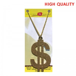 Big dollar sign necklace - gold