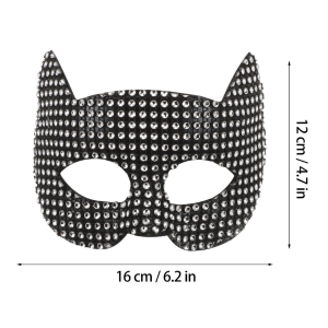 Cat Mask Glam Rhinestone - Black