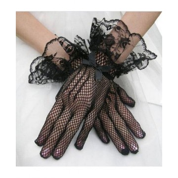 Gloves Short Fishnet - Black