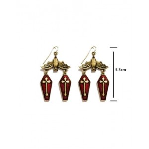 Bat with Cross Earrings