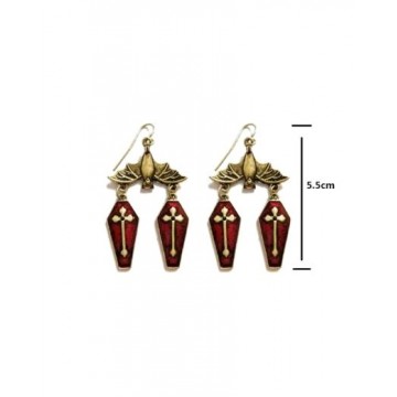Bat with Cross Earrings