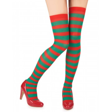 Stripes stockings red & green