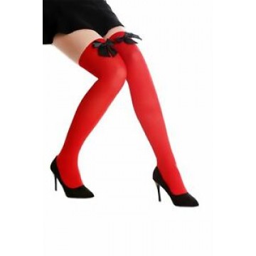Red Stocking with Black Bow