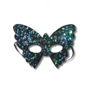 Butterfly Sequin Masquerade Mask - Green