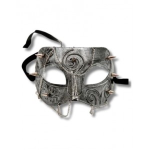 VINTAGE MASQUERADE WITH CHAIN AND SPIKES - SILVER