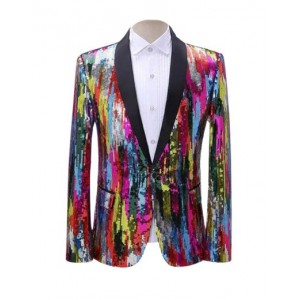 Sequin Blazer Rainbow Bling