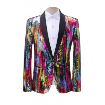 Sequin Blazer Rainbow Bling