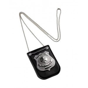 Police Badge with Chain - Silver