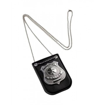 Police Badge with Chain - Silver
