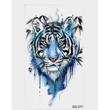Temporary Small Tattoo Blue Tiger