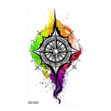 Temporary Small Tattoo Splashed Compass