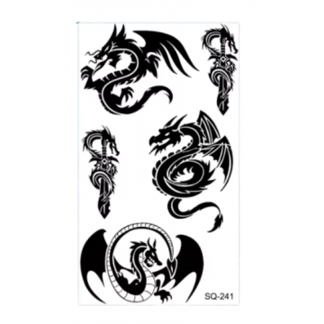 Temporary Small Tattoo Dark Dragon