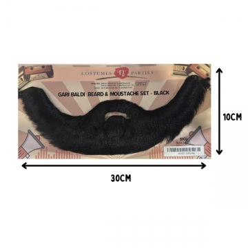 Garibaldi Beard & Moustache Set - Black