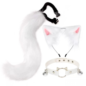 Animal Set - 3 Pieces Furry Fox White