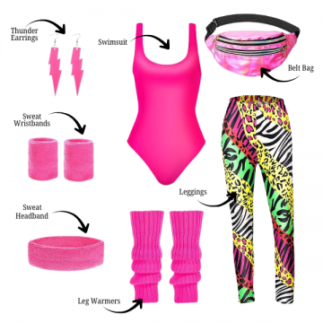 80s Neon Fitness Diva Set