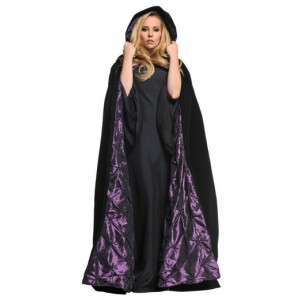 Purple Velvet Hooded Cape