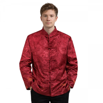 Tang Suit Reversible Festive – Burgundy & Gold