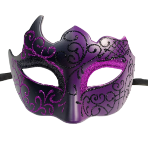 Fowecelt Venetian Masquerade Mask Black/Purple