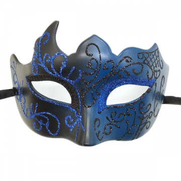 Fowecelt Venetian Masquerade Mask Black/Blue