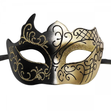 Fowecelt Venetian Masquerade Mask Black/Gold