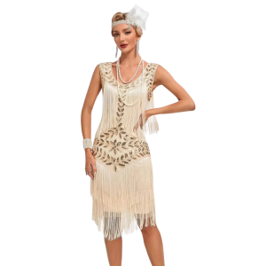Flapper Vintage Opaline Fringe Dress