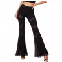 Dance Pants Flared Black Sequin