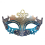 Two Toned Glittered Masquerade Eyemask - Silver/ Blue
