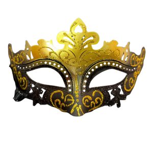 Two Toned Glittered Masquerade Eyemask - Gold/ Black