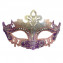 Two Toned Glittered Masquerade Eyemask - Silver/ Purple