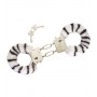 furry handcuff - zebra