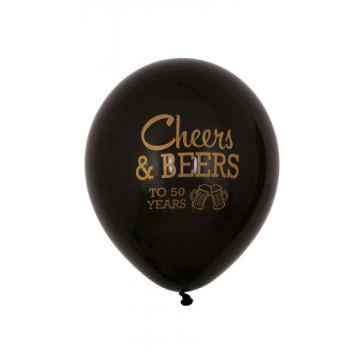 Balloons - Milestone birthday 50th Cheers Black