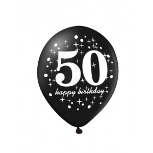 Balloons - Milestone 50th Birthday - Black