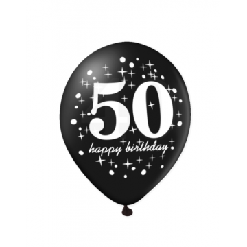 Balloons - Milestone 50th Birthday - Black