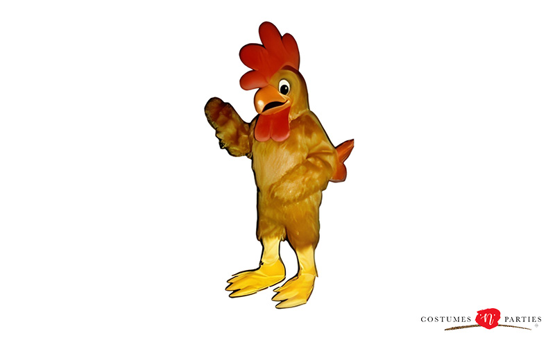 Chicken mascot costume for brand promotion.