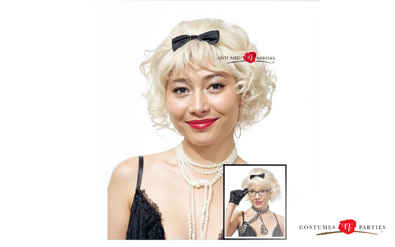 Woman dressed as Marilyn Monroe for a party.